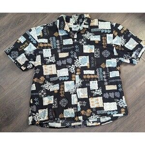Paradise Island Hawaiian Shirt Mens Extra Large Button Up Short Sleeve (372)